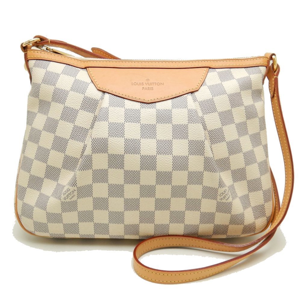 Louis Vuitton Damier Azur Siracusa PM Diagonal Shoulder White